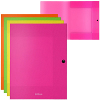 Папка на кнопке "Diagonal Neon" А4 с 3 клапанами, с расширением 8мм, 4 цвета 50409/43057/47234