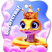 Магнит Змея и облака. Богатства! 6,5х6,8см магнитный винил 8754