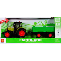 Трактор с прицепом "Моя ферма" инерционный, на батарейках, пластик 17х9х12см (свет, звук) WY900G