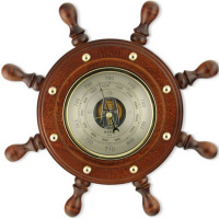 Барометр-штурвал 44,5см дерево/металл/стекло С-9Б