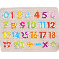 Пазл 25 эл. "Цифры+знаки" 22х30см дерево Y4504-16