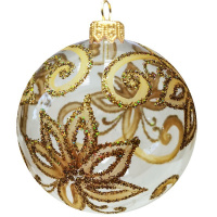 Шар 80мм "Золотой цветок" в подарочной упаковке КУ-80-224244