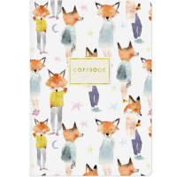 Тетрадь А5 40л клетка "Лисы" прошитый блок матовая ламинация 7-40-117