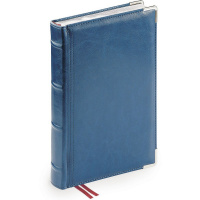 Ежедневник полудатированный А5 "Boss" 416стр., синий, серебряный срез, искусственная кожа 3-404/269