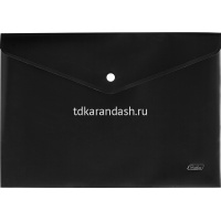 Папка-конверт на кнопке A4 пластик 0,18мм черная AKk4_00001/053631