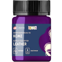 Краска акриловая по коже 50мл фиолетовая банка Декола 26128607