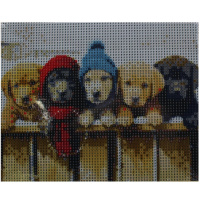Алмазная мозаика 20х25см "Щенята" полная выкладка ZH5968