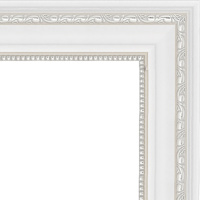 Рамка 30х40см белая/серебро 50мм