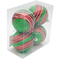 Набор шаров 70мм 4шт красно-зеленый M-400003