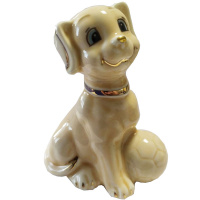 Сувенир Собака с мячом 10см бежевая, керамика Y5571-17