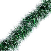 Мишура 9смх2м зеленая с серебристыми кончиками Y9812-24