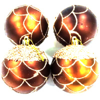 Набор шаров 80мм 4шт коричевый/золото Y5202-17