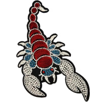 Термоаппликация с вышивкой и стразами "Скорпион" 12х8см Y8026-18