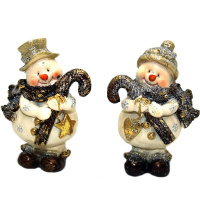 Сувенир "Снеговик" 9см золото полистоун 2 вида Y8468-19