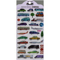 Наклейки гелевые "Транспорт" 9х20см 6 видов Y10902-24