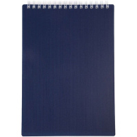 Блокнот А5 80л "Velvet. Синий" клетка, на спирали, пластиковая обложка 081541