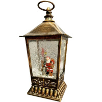 Сувенир "Фонарь. Дед Мороз с елкой" 24х12см (USB, свет, музыка) SK4924