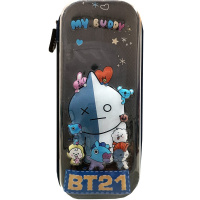 Пенал "BT21. My Buddy" 22,5х10х5см прямоугольный, 1 отделение, пластик, темно-синий DB23231