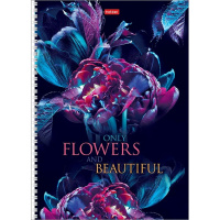 Тетрадь А4 96л клетка "Beautiful flowers" на спирали, перфорация на отрыв, 4 дизайна 086261