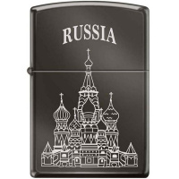 Зажигалка "Собор Василия Блаженного" 38x13x57мм латунь/сталь чёрная, глянцевая 150/48916