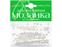 Мозаика декор. 4*4мм 200шт белый керамика 2-333/01