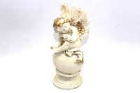 Сувенир "Ангел на шаре" 20см керамика, бежевый Y5534-17