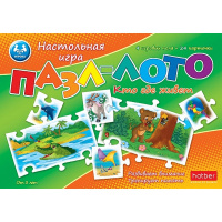 Игра настольная "Пазл-Лото. Кто где живет" (4 поля+24 элемента) 036710