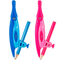 Циркуль "Козья ножка" + карандаш, пластик, в футляре, 2 цвета EG20102