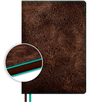 Ежедневник полудатированный А5 "Escalada" 384стр., коричневый/бирюзовый, искусств.кожа "Тиволи" 7063