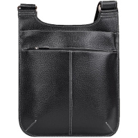Сумка 220х300х40мм 1 отделение, 2 кармана, черная, натуральная кожа S.15/2.CD.