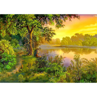 Алмазная мозаика 30х40см "Утренняя рыбалка" полная выкладка GB71825