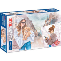 Пазлы 1000 эл. "Premium. Девушка с собачкой" 68х48см 1000ПЗ2_23826/071481