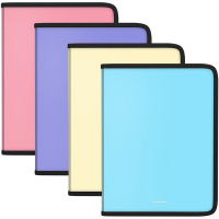 Папка на молнии A4 "Matt Pastel" пластик 0,6мм ассорти 50356