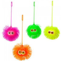 Мячик-волосатик "Глазастик" 6см пвх 4 цвета (свет) XF2337