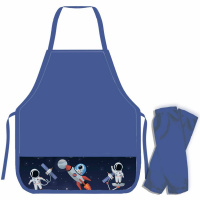 Фартук для труда "Cosmolife" 57х40см с нарукавниками, 2 кармана, на завязках, синий НФ-2 Фартук для труда "Cosmolife" 57х40см с нарукавниками, 2 кармана, на завязках, синий НФ-2