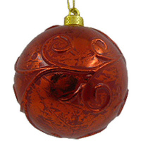 Шар 80мм с узором, красный Y6624-18