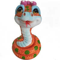 Сувенир "Змейка с бантиком" 4х4х6см акрил 716734/SGZ018