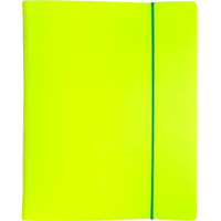 Тетрадь на кольцах А5 120л клетка "DIAMOND NEON желтая" пластиковая обложка на резинке 036347