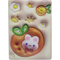 Бизнес-блокнот А6 80л "Фрукты" линия, 7БЦ, цветной срез, поролон, 4 вида