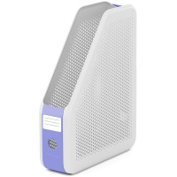 Лоток д/бумаг вертикальный "Forte Pastel" ширина 7,5см белый с фиолетовой вставкой, пластик 55619