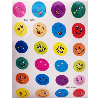 Наклейка школьная "Оценки. Смайлы" 24шт. 8 листов (24шт-2,5см) BSD-A206