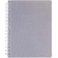 Записная книжка А6 80л "Canvas. Серая" клетка, на спирали, пластиковая обложка 081652
