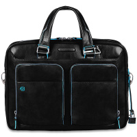 Сумка "Blue Square" 39х28,5x10см, 1 отделение, черная, натуральная кожа CA2849B2/N