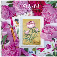 Скетчбук 29х29см 32л 160г/м2 "Пиономания" спираль, жесткая подложка, глянцевая ламинация 061089