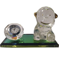 Сувенир Обезьяна с часами, 11*7см стекло Y2718-15