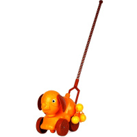 Каталка на палочке "Дружок" 21х19х25см пластик (звон погрумушек) 9275