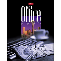 Бизнес-блокнот А5 96л "Офис-очки" клетка 7БЦ 6-цветный блок 084948