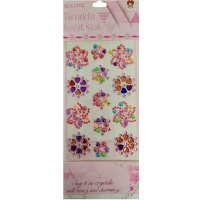 Наклейки Стразы "Цветы" 27,5х11см 6 цветов Y7214-18