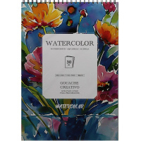 Скетчбук А3 30л 180г/м2 "Рисунки" акварельная бумага, спираль, кремовая бумага, жесткая подложка