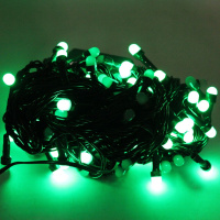 Эл/гирлянда 100 зеленых диодов длина 9м, 8 режимов, шнур зеленый 2021-12
